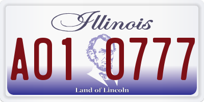 IL license plate A010777