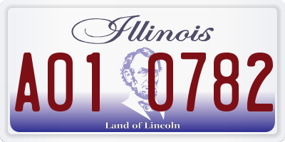 IL license plate A010782