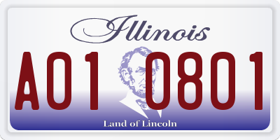 IL license plate A010801