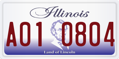 IL license plate A010804