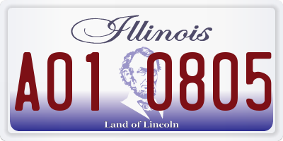 IL license plate A010805