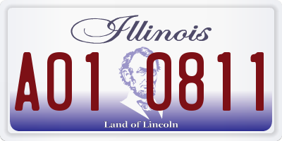 IL license plate A010811