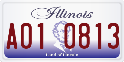 IL license plate A010813