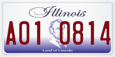 IL license plate A010814