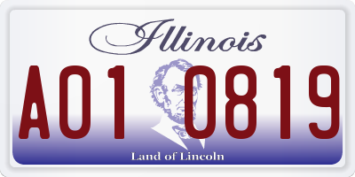 IL license plate A010819