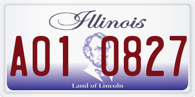 IL license plate A010827