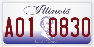 IL license plate A010830