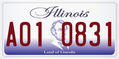 IL license plate A010831