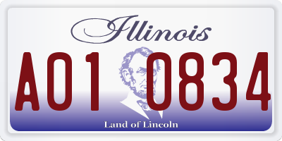 IL license plate A010834