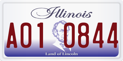 IL license plate A010844