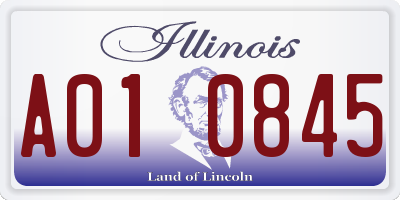 IL license plate A010845