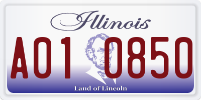 IL license plate A010850