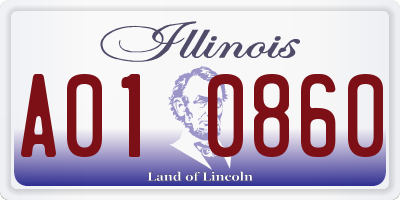 IL license plate A010860