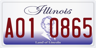 IL license plate A010865