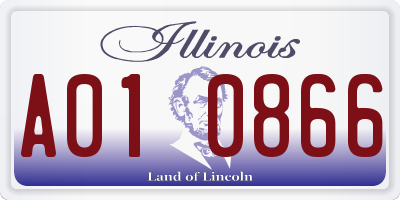 IL license plate A010866