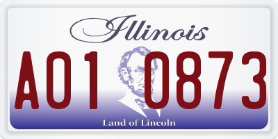 IL license plate A010873