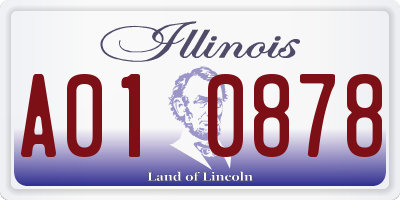 IL license plate A010878