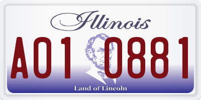 IL license plate A010881