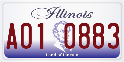 IL license plate A010883