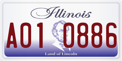 IL license plate A010886