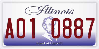 IL license plate A010887