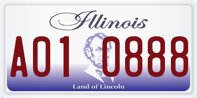 IL license plate A010888