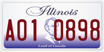 IL license plate A010898