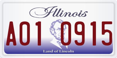 IL license plate A010915