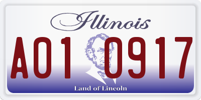 IL license plate A010917