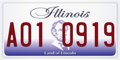 IL license plate A010919