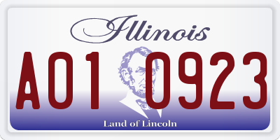 IL license plate A010923