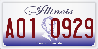 IL license plate A010929