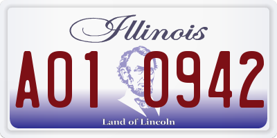 IL license plate A010942