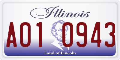 IL license plate A010943