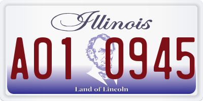 IL license plate A010945