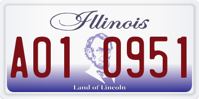 IL license plate A010951