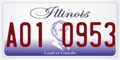 IL license plate A010953