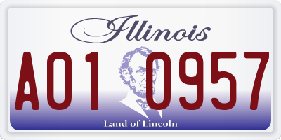 IL license plate A010957