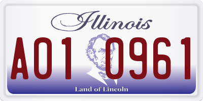 IL license plate A010961