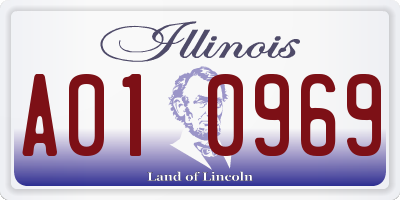 IL license plate A010969