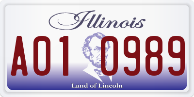 IL license plate A010989