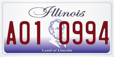 IL license plate A010994