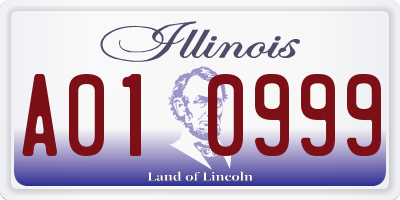 IL license plate A010999