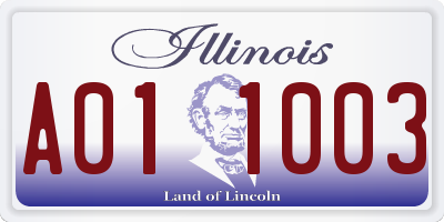 IL license plate A011003