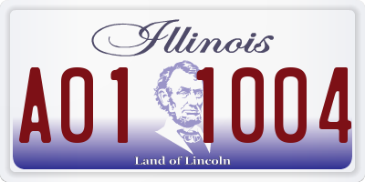 IL license plate A011004