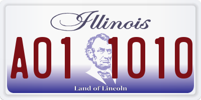 IL license plate A011010