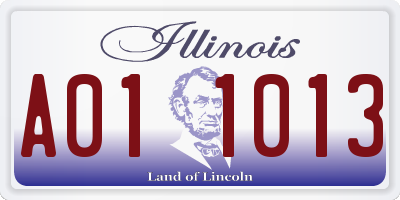 IL license plate A011013