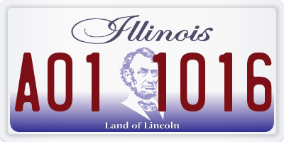 IL license plate A011016