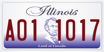 IL license plate A011017