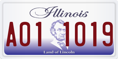 IL license plate A011019